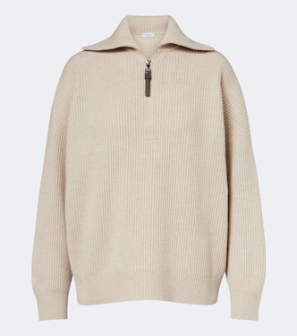 Monili cashmere half-zip sweater | Brunello Cucinelli