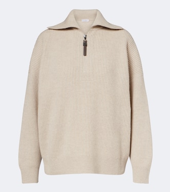 Monili cashmere half-zip sweater | Brunello Cucinelli