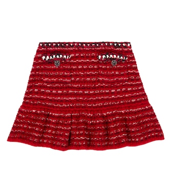 Mélange wool and cotton knit skirt | Self-Portrait Kids