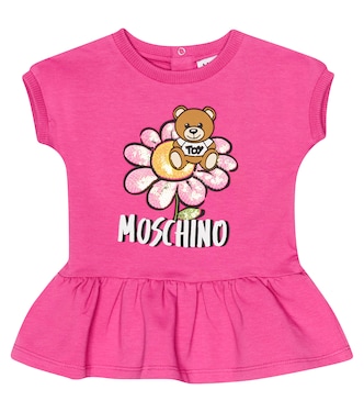Baby printed cotton-blend jersey dress | Moschino Kids