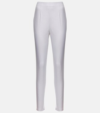 Slim cotton-blend pants | Prada