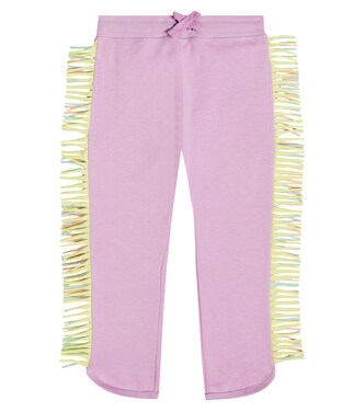 بنطلون رياضي من القطن الجيرسيه بأهداب | Stella McCartney Kids