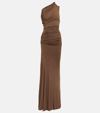 Draped one-shoulder jersey gown | Entire Studios