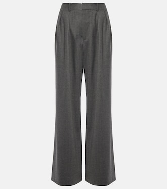 Pantalon ample à taille basse en laine | Wardrobe.NYC