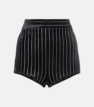 Crystal-embellished velvet shorts | Alex Perry