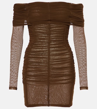 فستان من الجيرسيه بكشكشة وأكتاف مكشوفة | The Attico