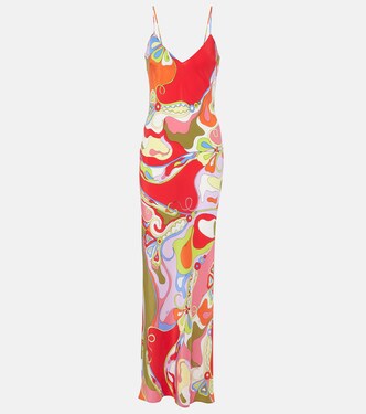Orchidee silk crêpe de chine maxi dress | Pucci