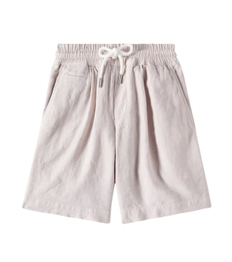 Dyed linen-blend Bermuda shorts | Brunello Cucinelli Kids