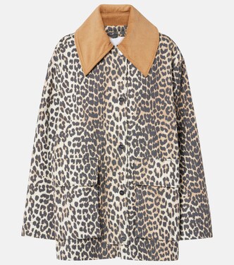 Leopard-print canvas jacket | Ganni