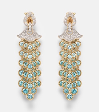 Pampilles 18kt gold drop earrings with diamonds and zircons | Marina B