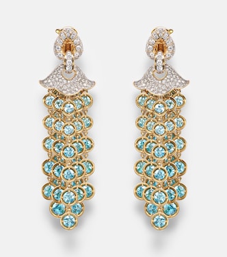 Pampilles 18kt gold drop earrings with diamonds and zircons | Marina B