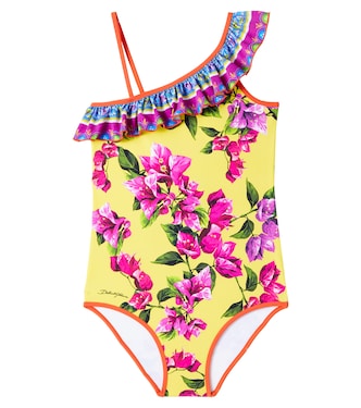 Taormina floral ruffled swimsuit | Dolce&Gabbana Kids