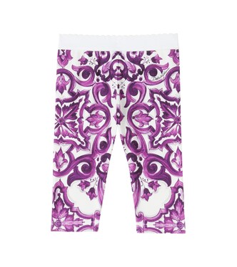 Baby Majolica cotton-blend leggings | Dolce&Gabbana Kids