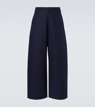 Mid-rise cotton satin wide-leg pants | Acne Studios