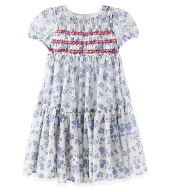 Floral embroidered mesh dress | Monnalisa