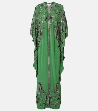 Mystical Gaucho embellished silk kaftan | Johanna Ortiz