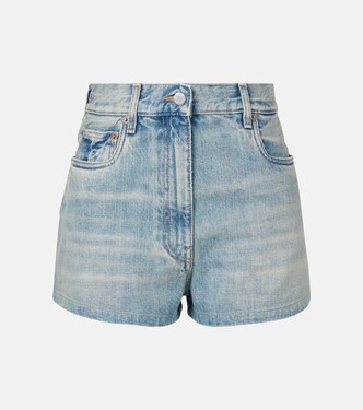 Shorts de denim de tiro alto | Prada