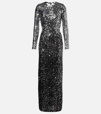Sequined open-back jersey gown | Rabanne