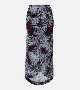 Printed ruched midi skirt | Dries Van Noten