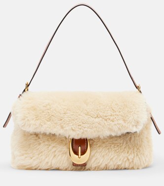 Harlow shearling shoulder bag | Staud