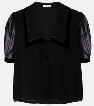 Bluse Sailor aus Seide mit Samt  | Frame