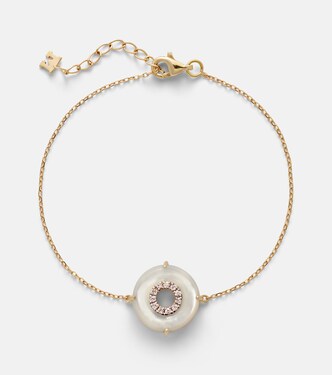 Bracciale in oro 14kt (585/1000) con diamanti e perle | Mateo