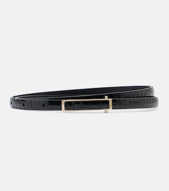 Croc-effect patent leather belt | Tom Ford