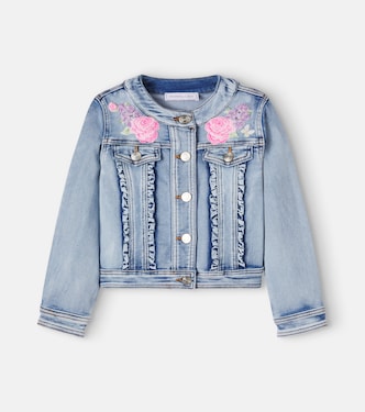 Embroidered denim jacket | Monnalisa