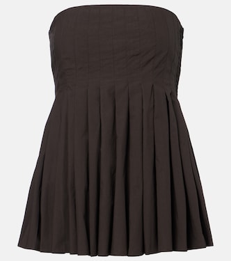 White Label Avine pleated peplum cotton top | Proenza Schouler