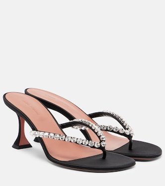 Gigi embellished satin thong sandals | Amina Muaddi