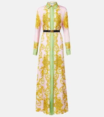 Printed silk twill shirt dress | Versace