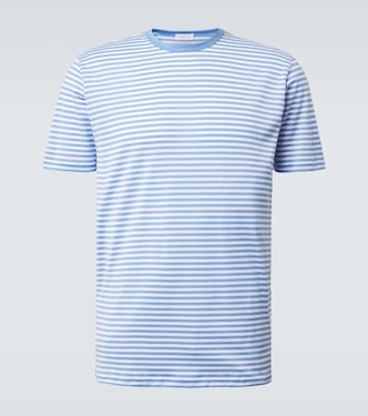 Striped cotton T-shirt | Sunspel