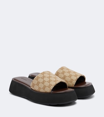 Sandali in canvas GG con platform | Gucci