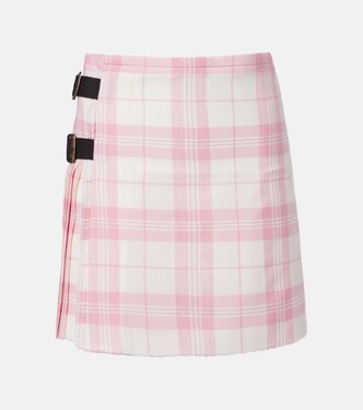 Mini-jupe en laine mélangée à carreaux | Vivienne Westwood