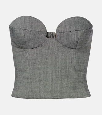 Herringbone wool-blend bustier top | Magda Butrym