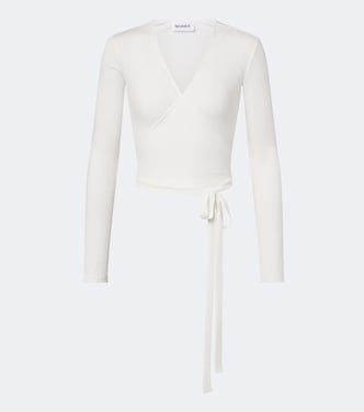 Ribbed-knit wrap top | Norba
