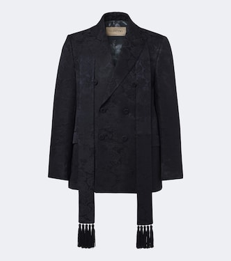 Floral jacquard linen and silk blazer | Valentino
