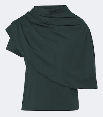 Draped cotton-blend jersey top and scarf set | Magda Butrym