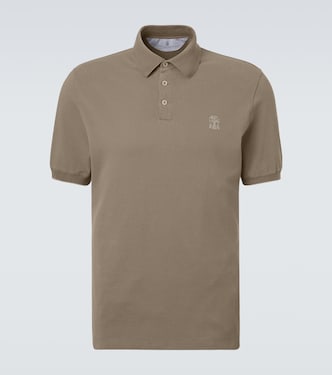 Logo cotton piqué polo shirt | Brunello Cucinelli