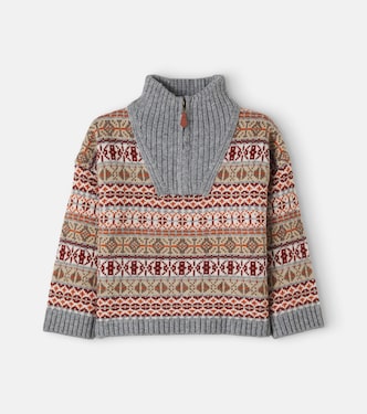 Léonard jacquard half-zip sweater | Bonton
