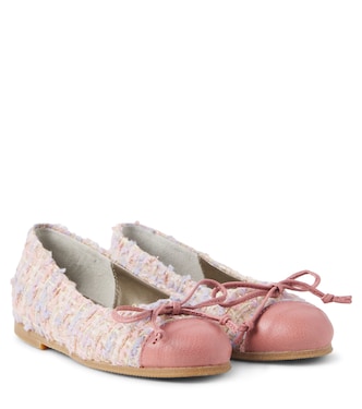 Ballerinas aus Bouclé mit Leder | PèPè