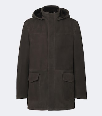 Hooded suede parka | Thom Sweeney
