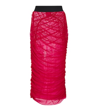 Ruched mesh midi skirt | Dries Van Noten