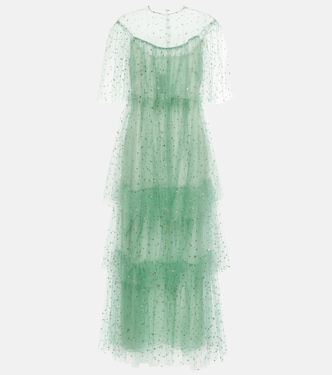 Embellished tulle midi dress | Monique Lhuillier