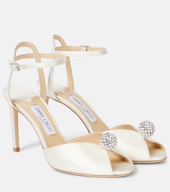 Sacora 85 embellished satin sandals | Jimmy Choo