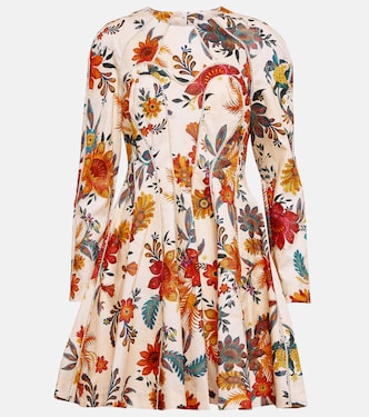 Vestido corto Ginger de lino floral | Zimmermann