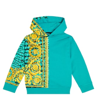 Baroccodile cotton jersey hoodie | Versace Kids