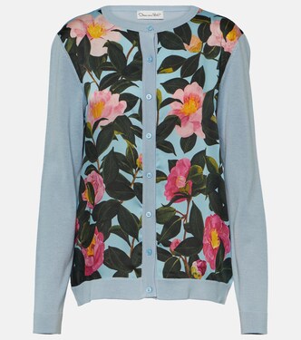 Printed silk-trimmed cardigan | Oscar de la Renta