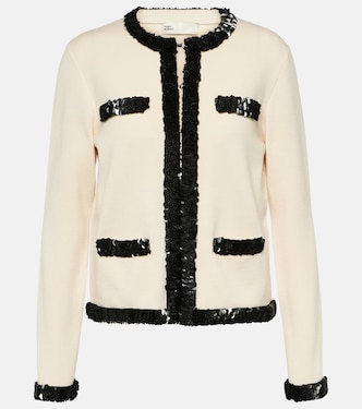 Kendra sequined wool-blend jacket | Tory Burch