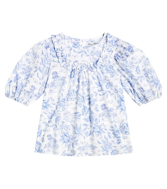 Floral puff-sleeve cotton top | Tartine et Chocolat